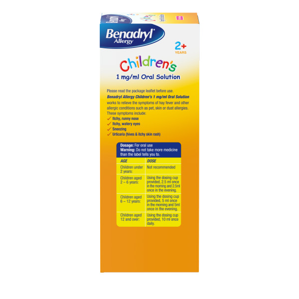 BENADRYL Allergy Children s 1mg ml Oral Solution 120ml Academy Plus