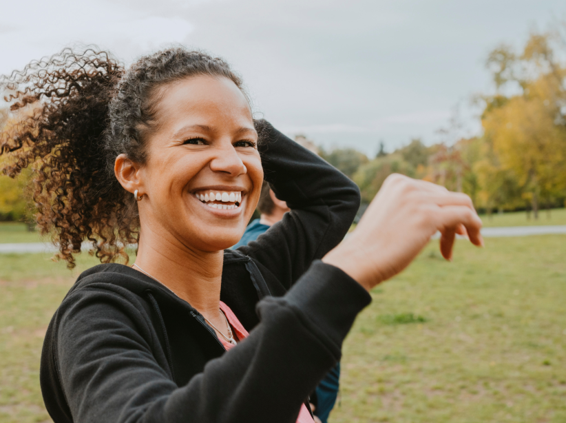 Happy person outdoors